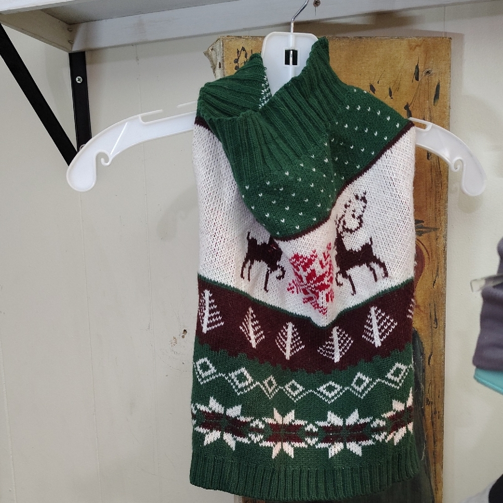 NAADAM Green and White Dog Sweater